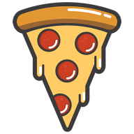 PIZZA by the SLICE logo
